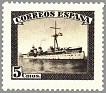 Spain 1938 Army 5 CTS Brown Edifil 849F. España 849f. Uploaded by susofe